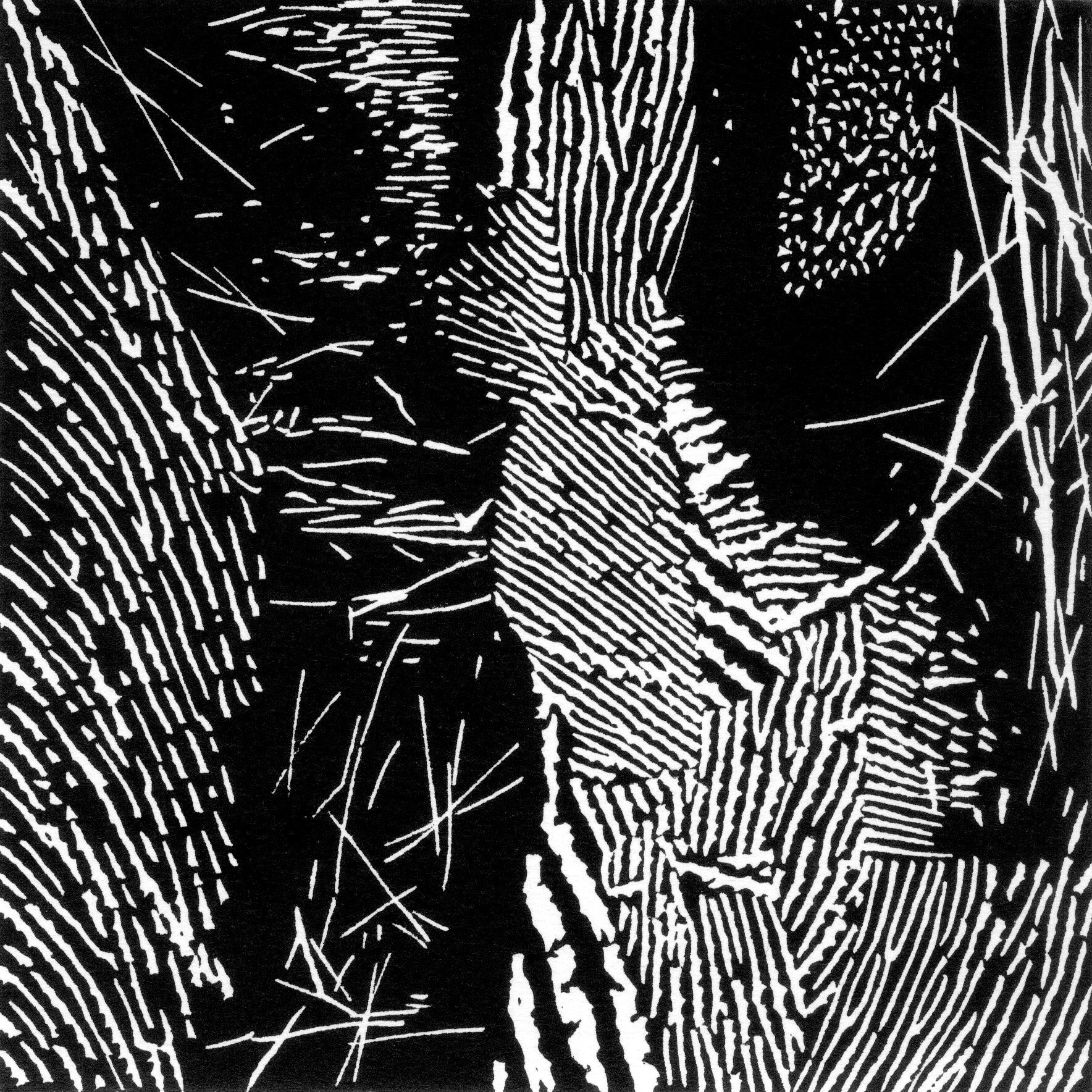 Touch of time - 46, linocut, 2009, 15 x 15 cm